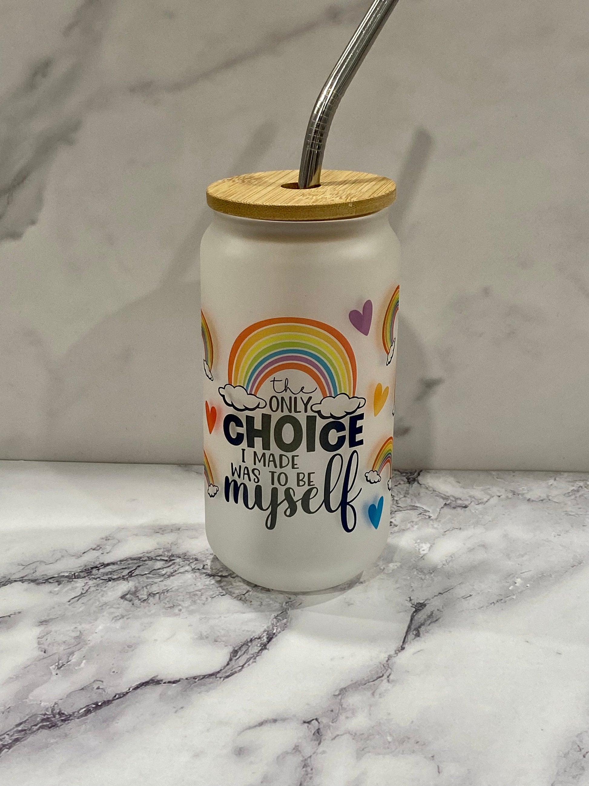 Choose to be Myself Pride LGTBQ+ Rainbow Libby Can 16 oz