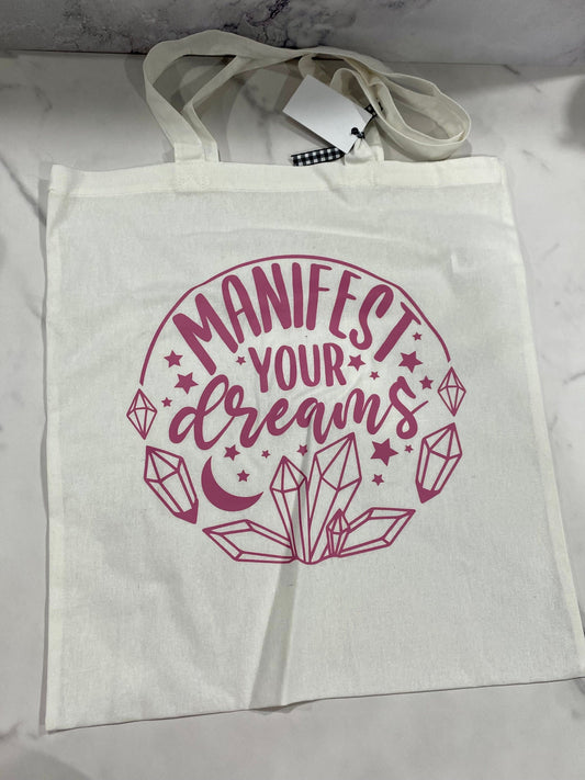 Manifest your dreams Tote Bag/Crystal Market Bag