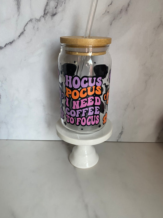 Hocus Pocus Coffee Libby Can 16 oz/ Iced Coffee Glass