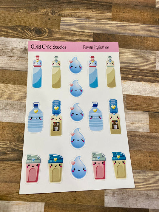 Water Hydration Planner Stickers