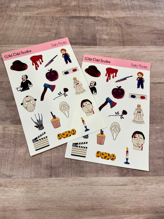 Scary Movies Planner Stickers/Horror Movie Stickers