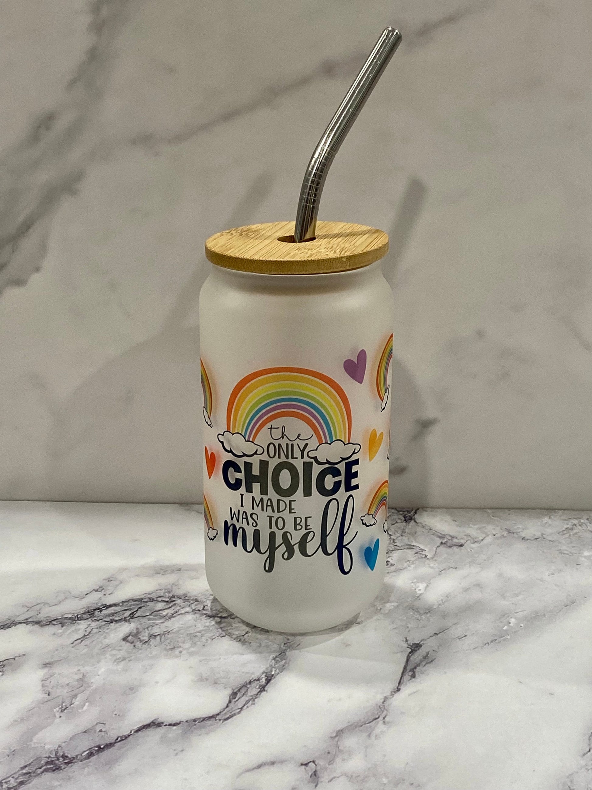 Choose to be Myself Pride LGTBQ+ Rainbow Libby Can 16 oz