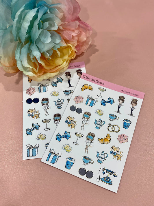 Breakfast Tiffany Planner Stickers