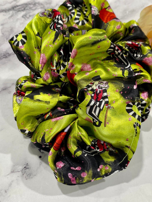 Beetlejuice Satin Scrunchies/ Beetlejuice Satin Hair Tie