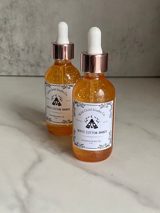 White Cotton & Amber Shimmer Body Oil